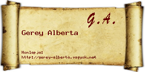 Gerey Alberta névjegykártya